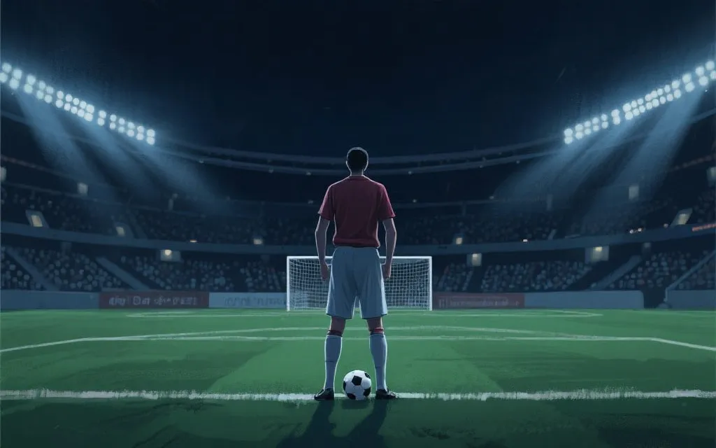 点球大战与加时赛的紧张氛围插画风视觉